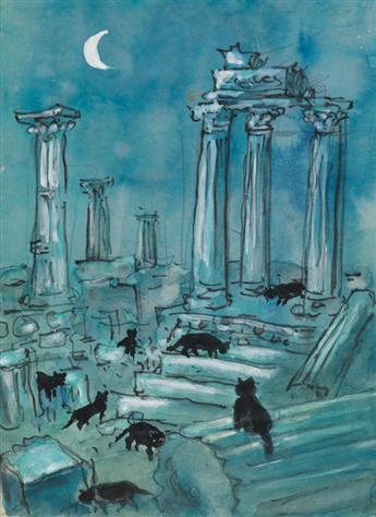 (THE NEW YORKER.)  BEATRICE SZANTON. Roamin Roman Cats.